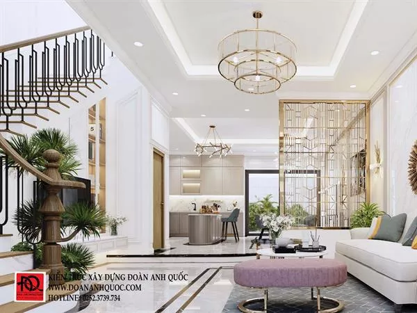 Xây nhà trọn gói Phan Thiết | Công ty Kiến trúc - Xây dựng Đoàn Anh Quốc . Cùng tham quan nội thất biệt thự tân cổ điển 3 tầng tại Phan Thiết